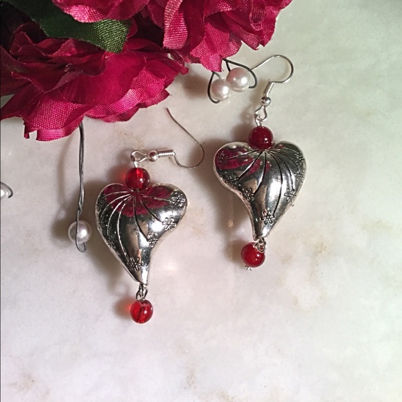 ldmtreasures Jewelry - Heart Earrings, Hearts with Flowers